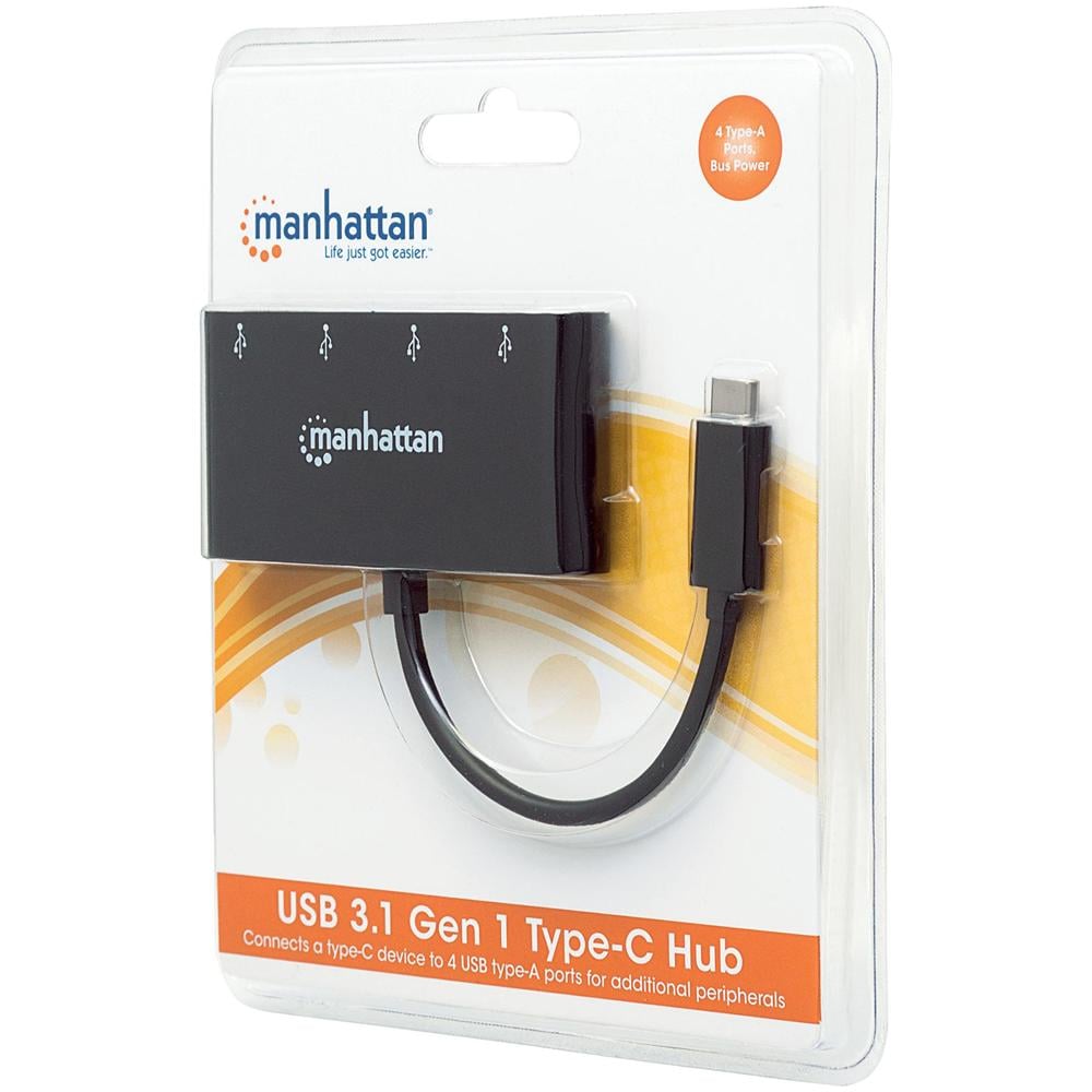 IADAP USB31-HUB4 - Hub USB-C SuperSpeed 4 Porte USB3.0 A Femmina Nero - Foto 2