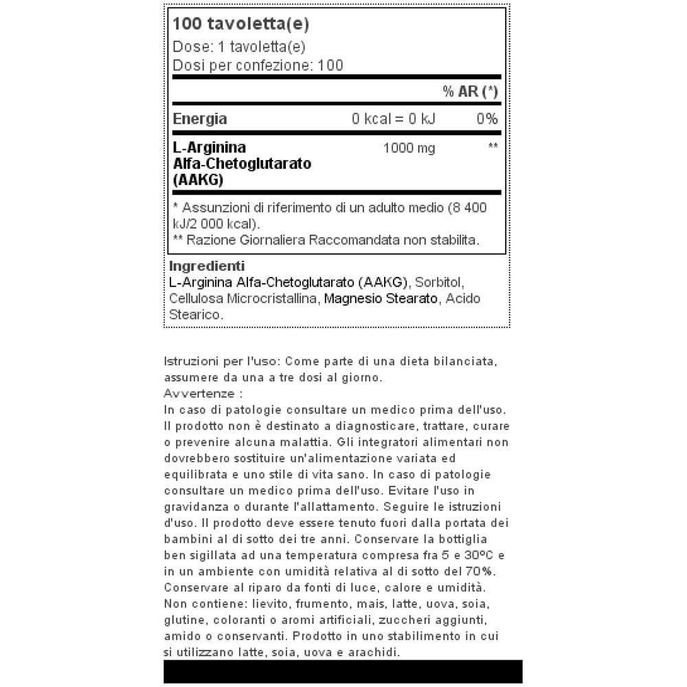 Aakg 1000 100tabs - - Pre-allenamento Senza Caffeina - - Foto 2