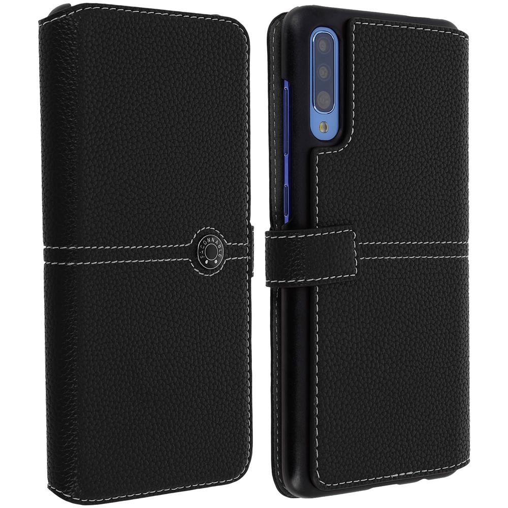 Custodia Samsung Galaxy A70 Portafoglio Similpelle Granulata Nero - Foto 1