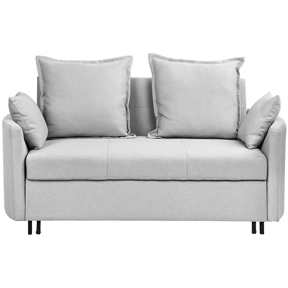 Divano Letto 2 Posti In Tessuto Grigio Chiaro Hovin - Foto 1