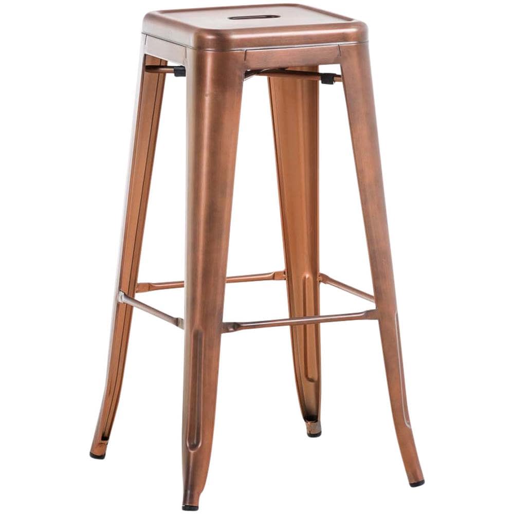 Sgabello Bar Joshua in Metallo I Sgabello Design Industriale E Scandinavian I Sgabello Senza Schienale Impilabile I Sgabello Bancone Alt. 77 CM Rame - Foto 1