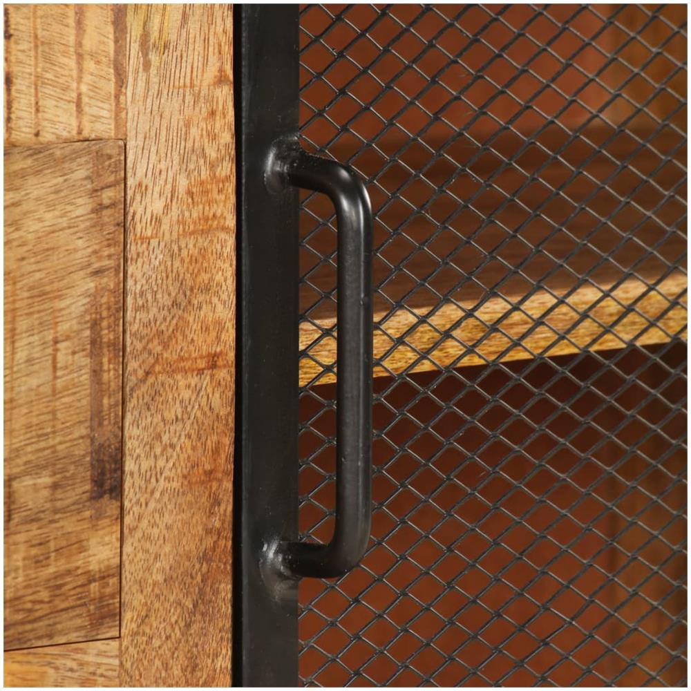 Credenza 100x31x60 Cm In Legno Massello Di Mango Grezzo - Foto 2