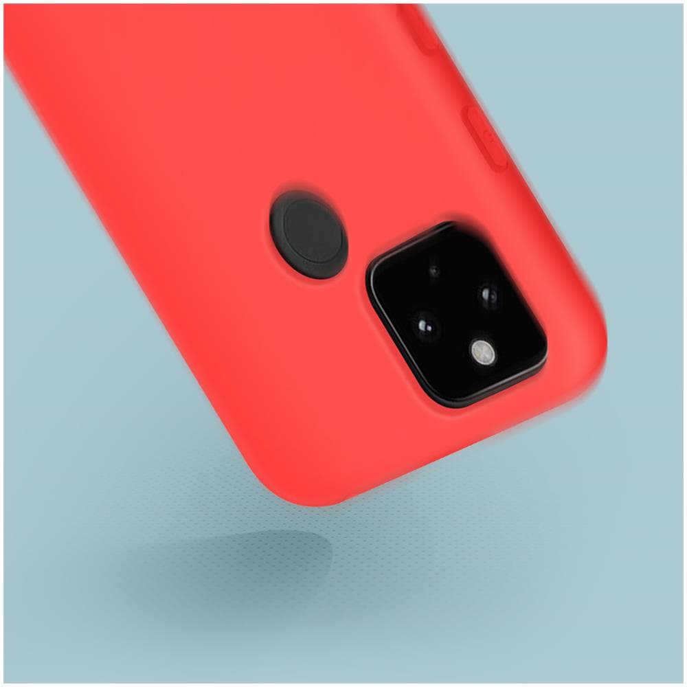 Cover Silicone Google Pixel 5 Semi-rigida Opaca Soft Touch Rosso - Foto 2