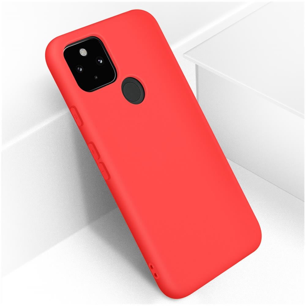 Cover Silicone Google Pixel 5 Semi-rigida Opaca Soft Touch Rosso - Foto 5