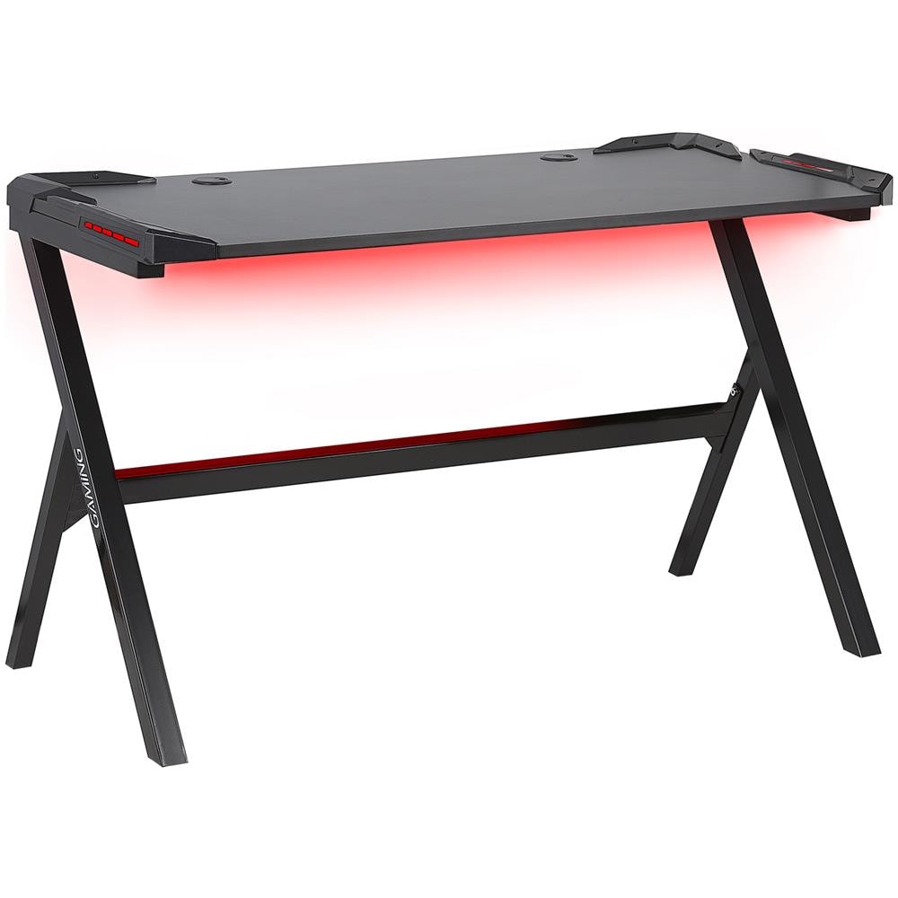 Scrivania Da Gaming Con Luci Led Rgb 120 X 60 Cm Nero Danvers - Foto 1