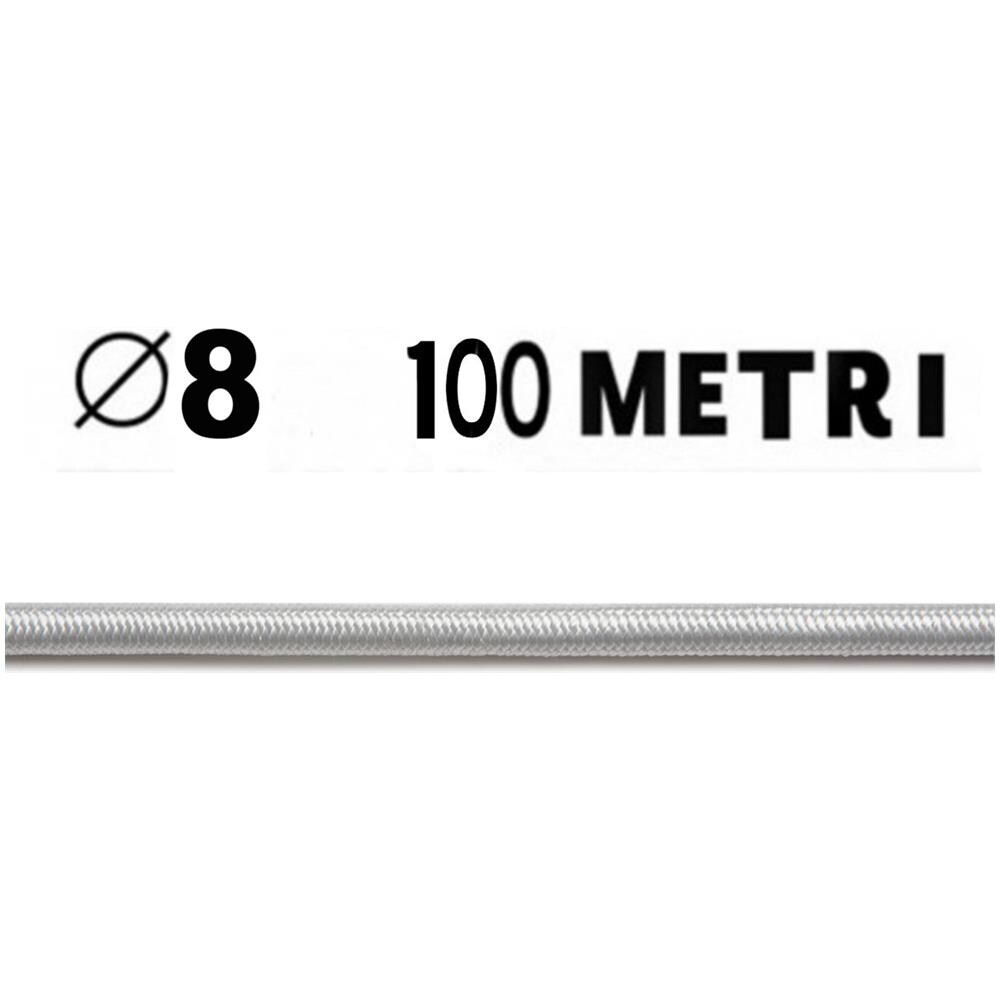 Corda Elastica Bianca In Poliestere Diametro 8 Mm In Bobina Da 100 Metri Nautica - Foto 1