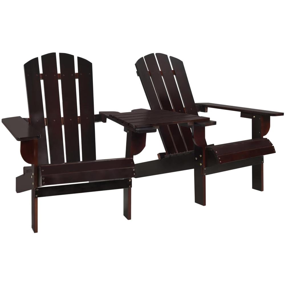 Sedie da Giardino Adirondack con Tavolino Legno Abete Marrone - Foto 1