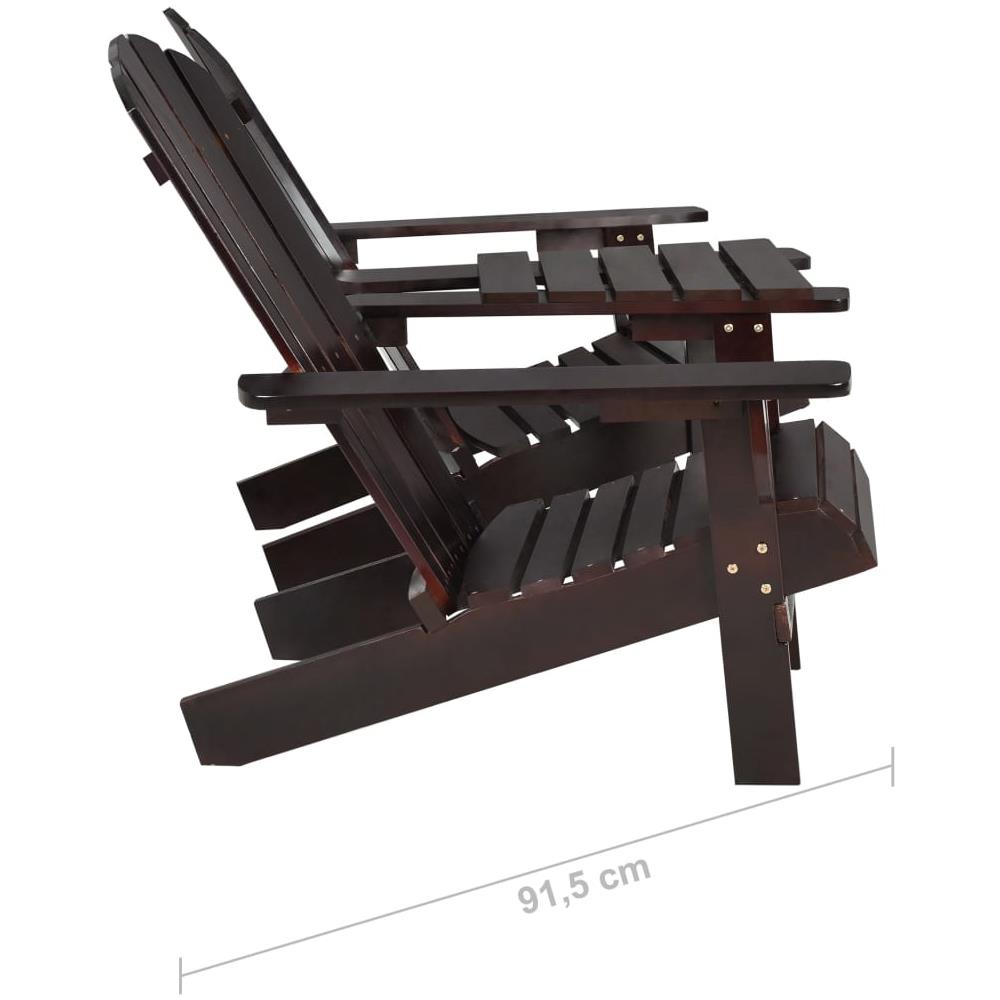 Sedie da Giardino Adirondack con Tavolino Legno Abete Marrone - Foto 6
