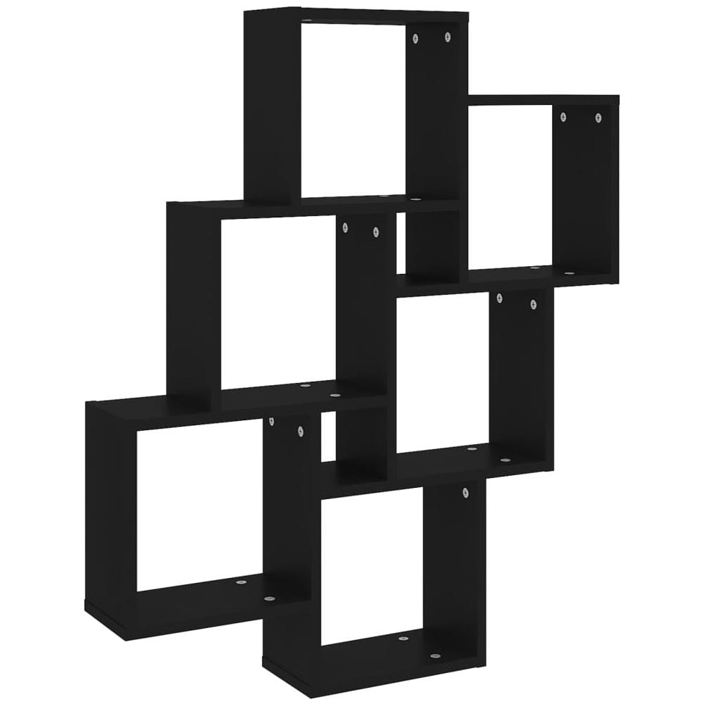 Mensola da Parete a Cubo Nera 78x15x93 cm in Legno Multistrato - Foto 2