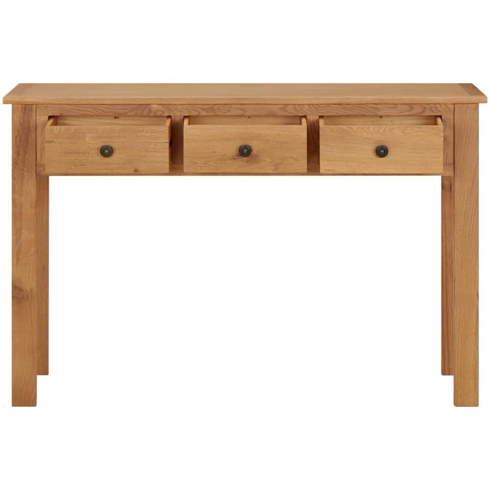 Tavolo Da Trucco 110x40x75 Cm In Legno Massello Di Rovere - Foto 3