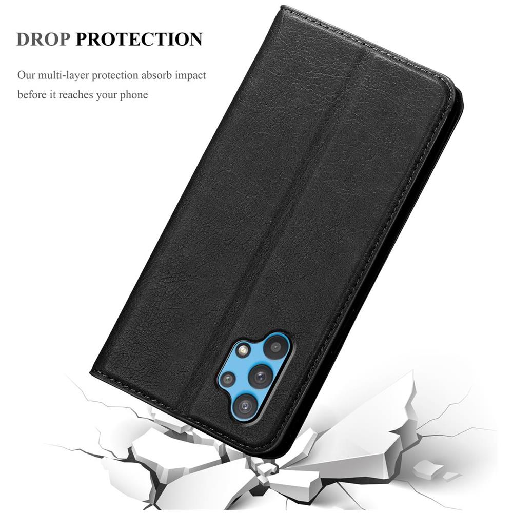 Custodia Compatibile Con Samsung Galaxy A32 4g In Nero Di Notte - Coperchio Protettiva Con Chiusura Magnetica, Funzione Stand E Tasca Per Le Carte - Foto 7