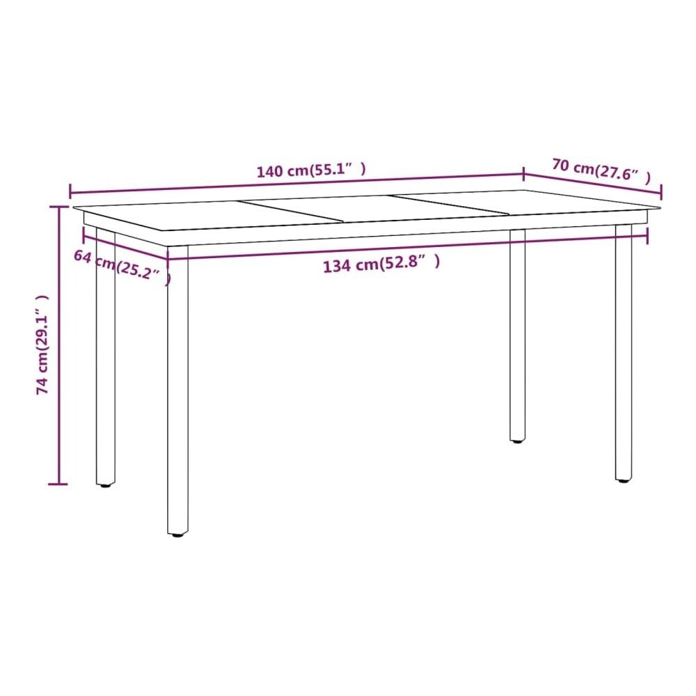 Set Da Pranzo Per Giardino 7 Pz Con Cuscini Nero - Foto 2