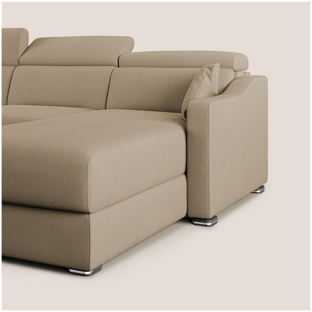 Amber Divano Letto Angolare In Tessuto Smacchiabile T05 Beige 293 Cm Sinistro (mat. 160x197) - Foto 6