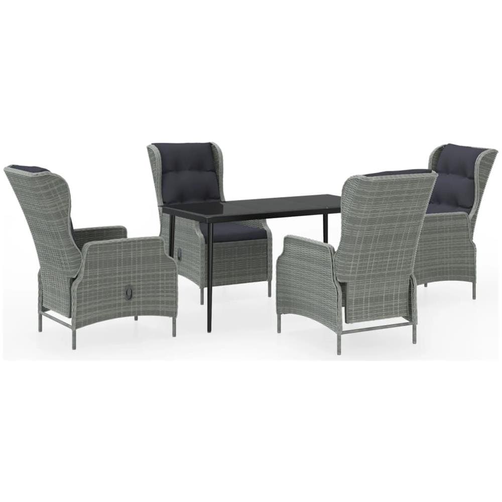 Set Mobili Da Pranzo Per Giardino 5 Pz Grigio Chiaro - Foto 1