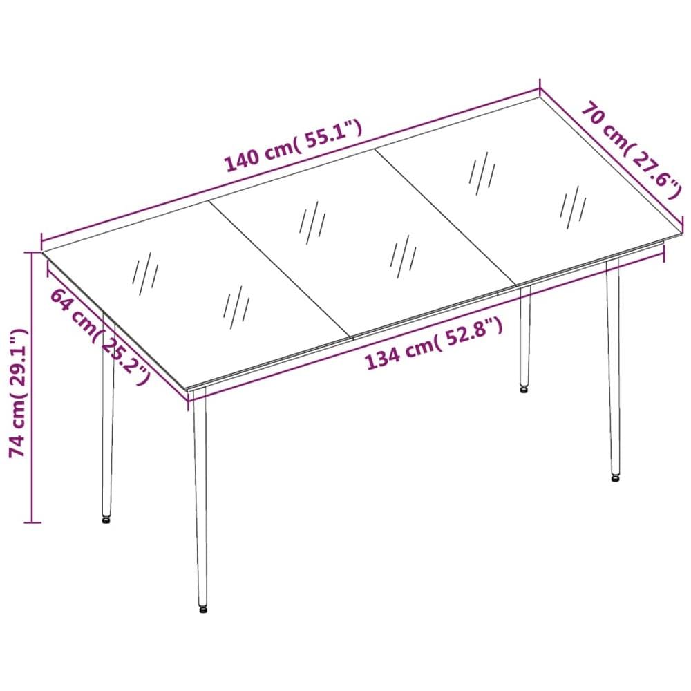 Set Mobili Da Pranzo Per Giardino 5 Pz Grigio Chiaro - Foto 7