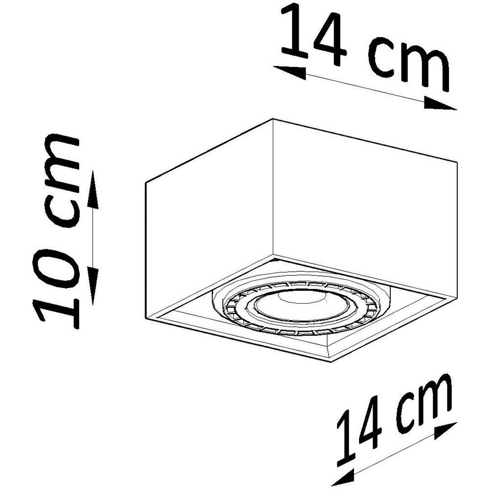 Applique Da Soffitto In Legno Quatro 1 Sollux Legno 140x140x100 Mm Legno - Foto 1
