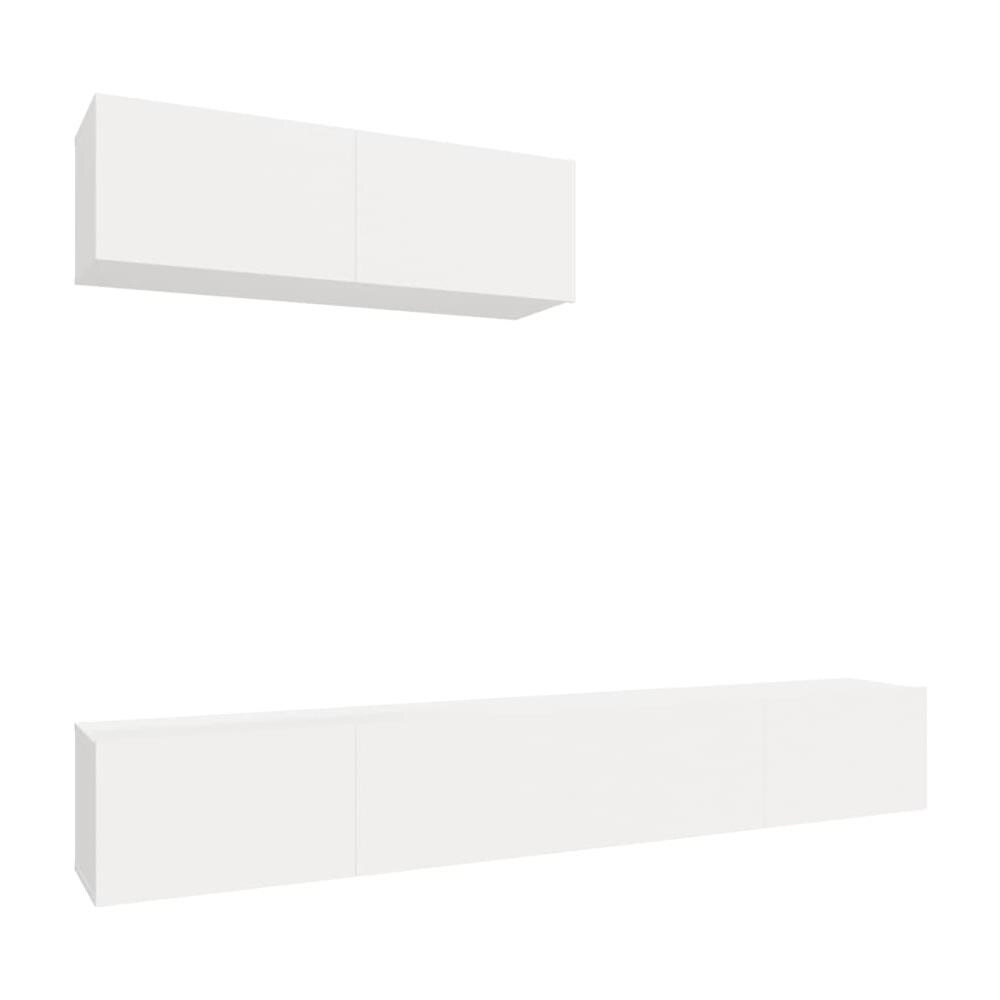 Set Mobili Porta TV 3 pz Bianco in Legno Multistrato - Foto 2