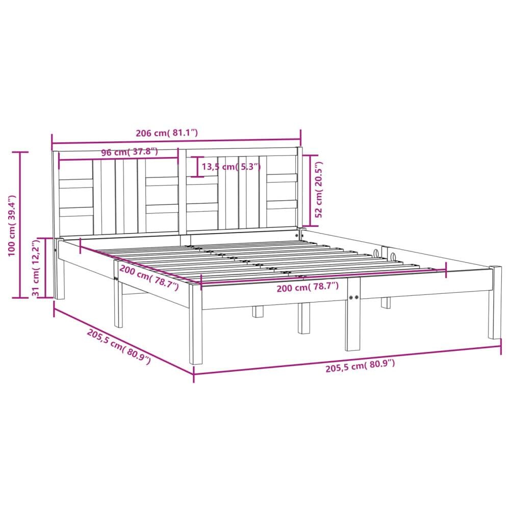 Giroletto Nero In Legno Massello 200x200 Cm - Foto 2