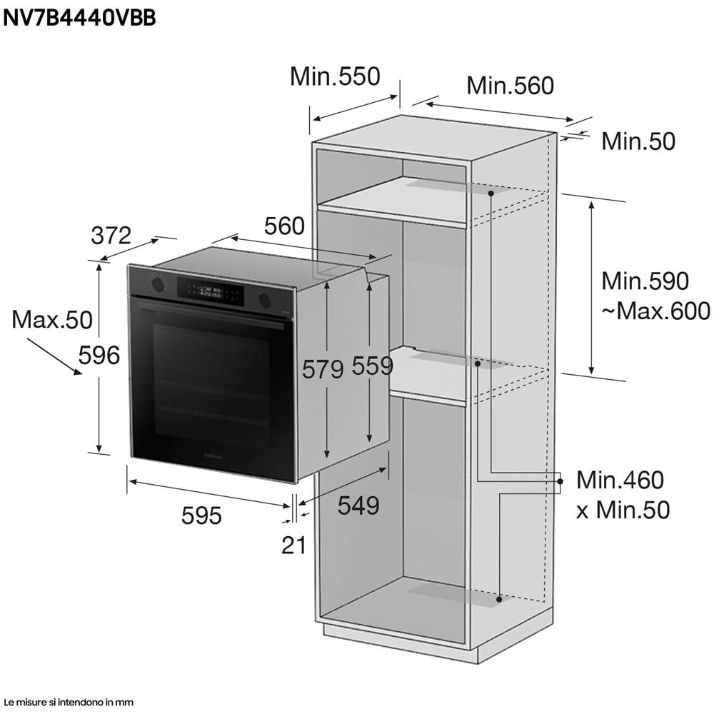 Forno Elettrico da Incasso Serie 4 NV7B4440VBB /U5 Capacità 76 L Multifunzione Ventilato Pulizia a Vapore Potenza 2950 W Colore Nero - Foto 7