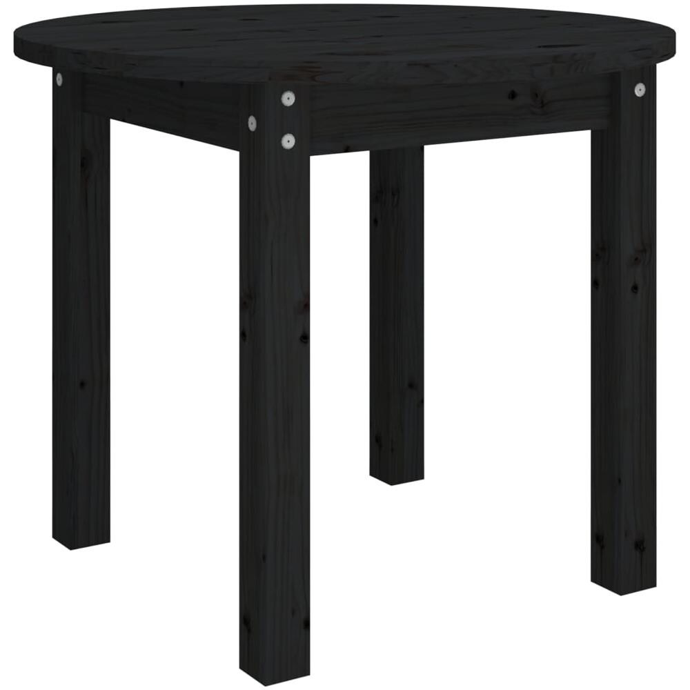 Tavolino Da Salotto Nero 55x45 Cm In Legno Massello Di Pino - Foto 2