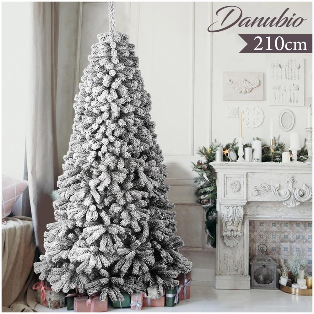 Albero Di Natale Innevato Danubio 210cm 1426 Rami Super Folto Effetto Neve Reale - Foto 1