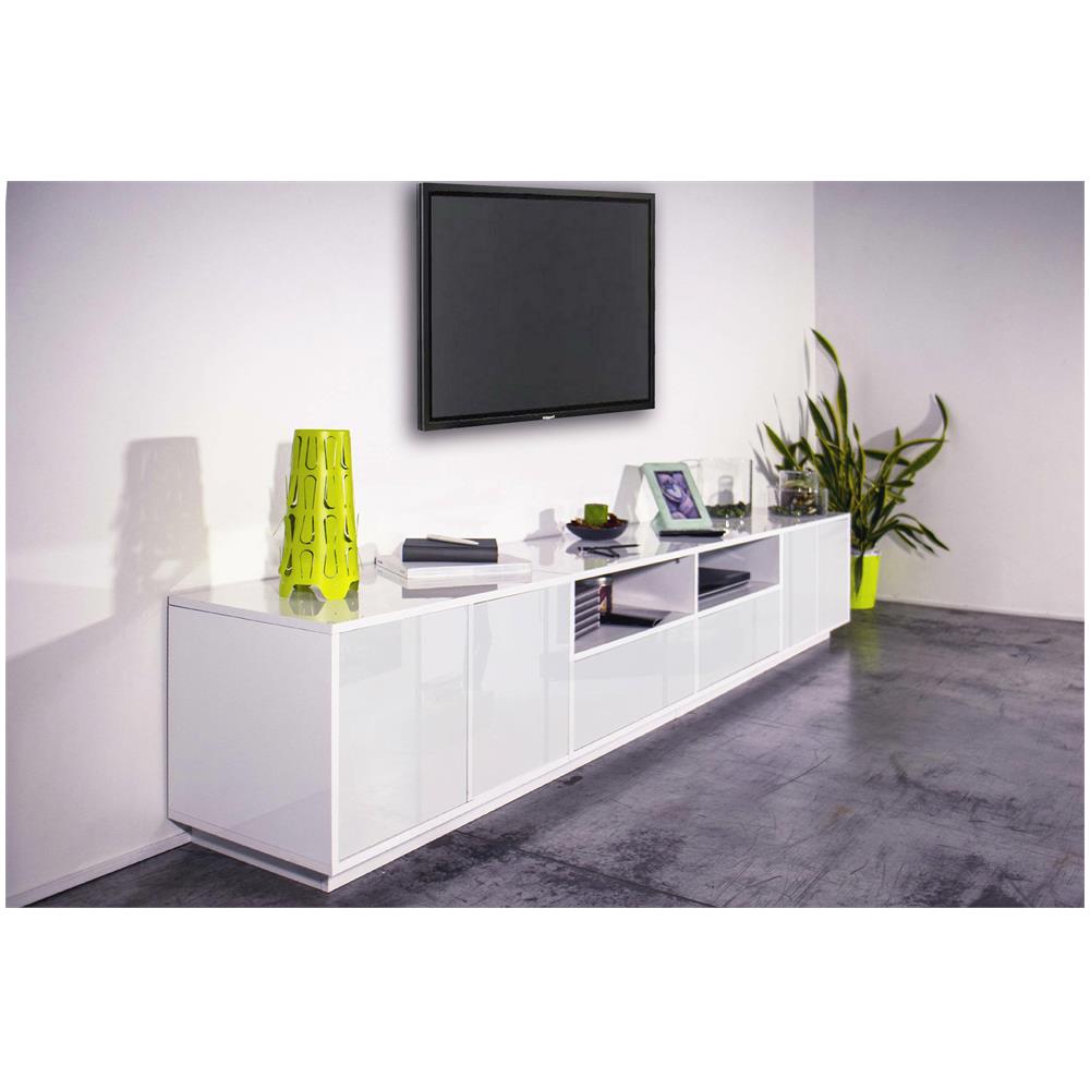 Mobile Porta Tv Orazio, Credenza Bassa Da Soggiorno, Base Porta Tv, 100% Made In Italy, Cm 260x41h46, Bianco Lucido - Foto 1