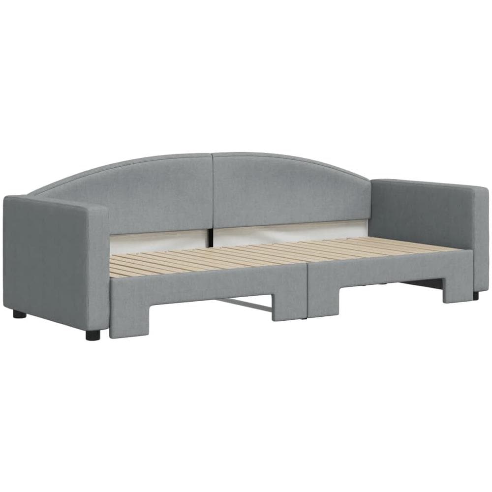 Divano Letto Con Letto Estraibile Grigio Chiaro 80x200 Tessuto - Foto 3