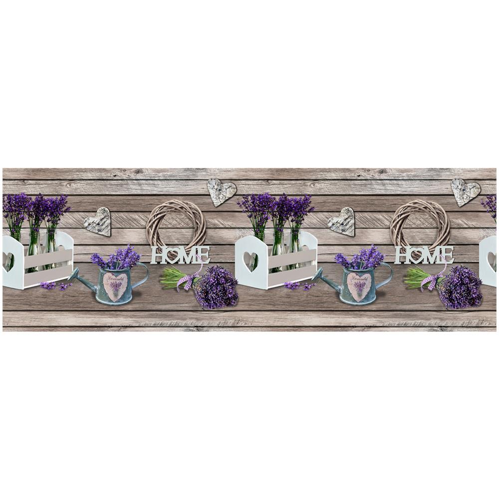 Tappeto Passatoia Cucina Antiscivolo Stampa Digitale Disegno Lavanda Legno 50x320 Lavanda - Foto 2