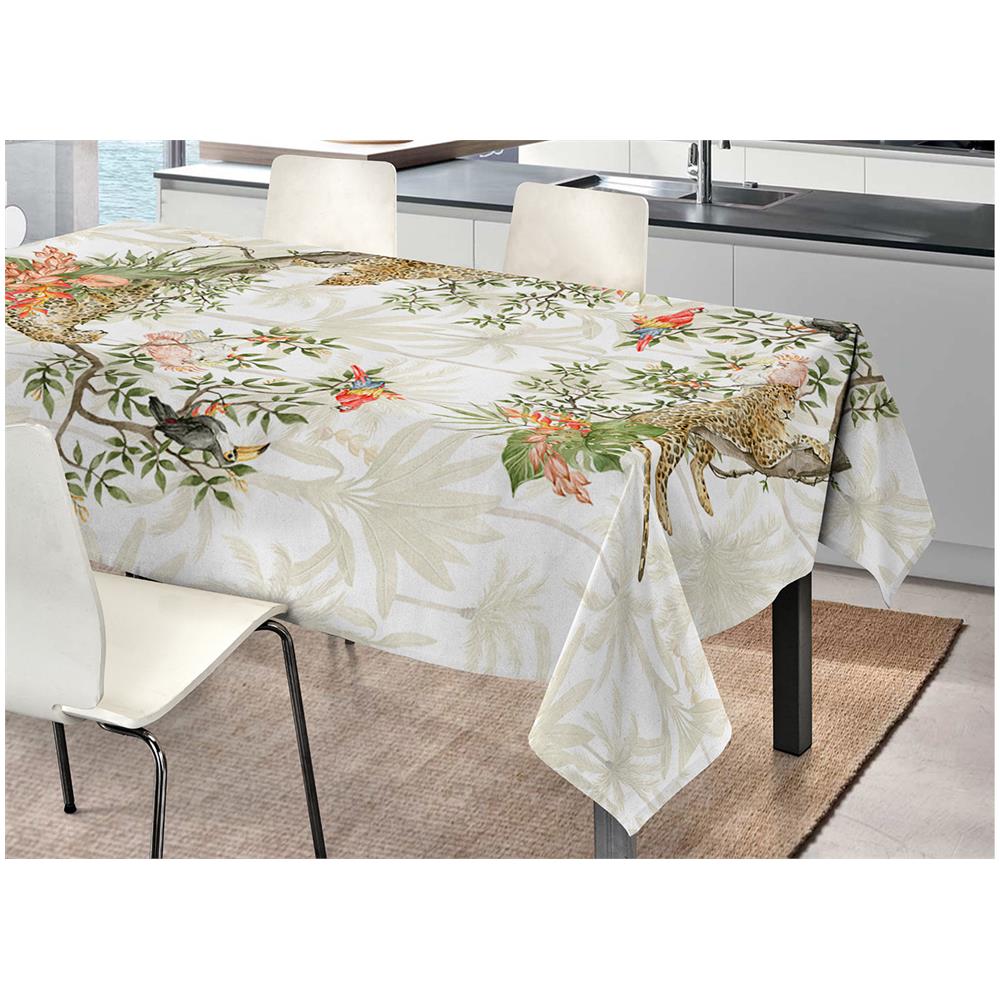 Tovaglia Tavolo Cucina Copritavola Digitale 100% Cotone Leopardi Sv 145x190 Leopardi - Foto 1