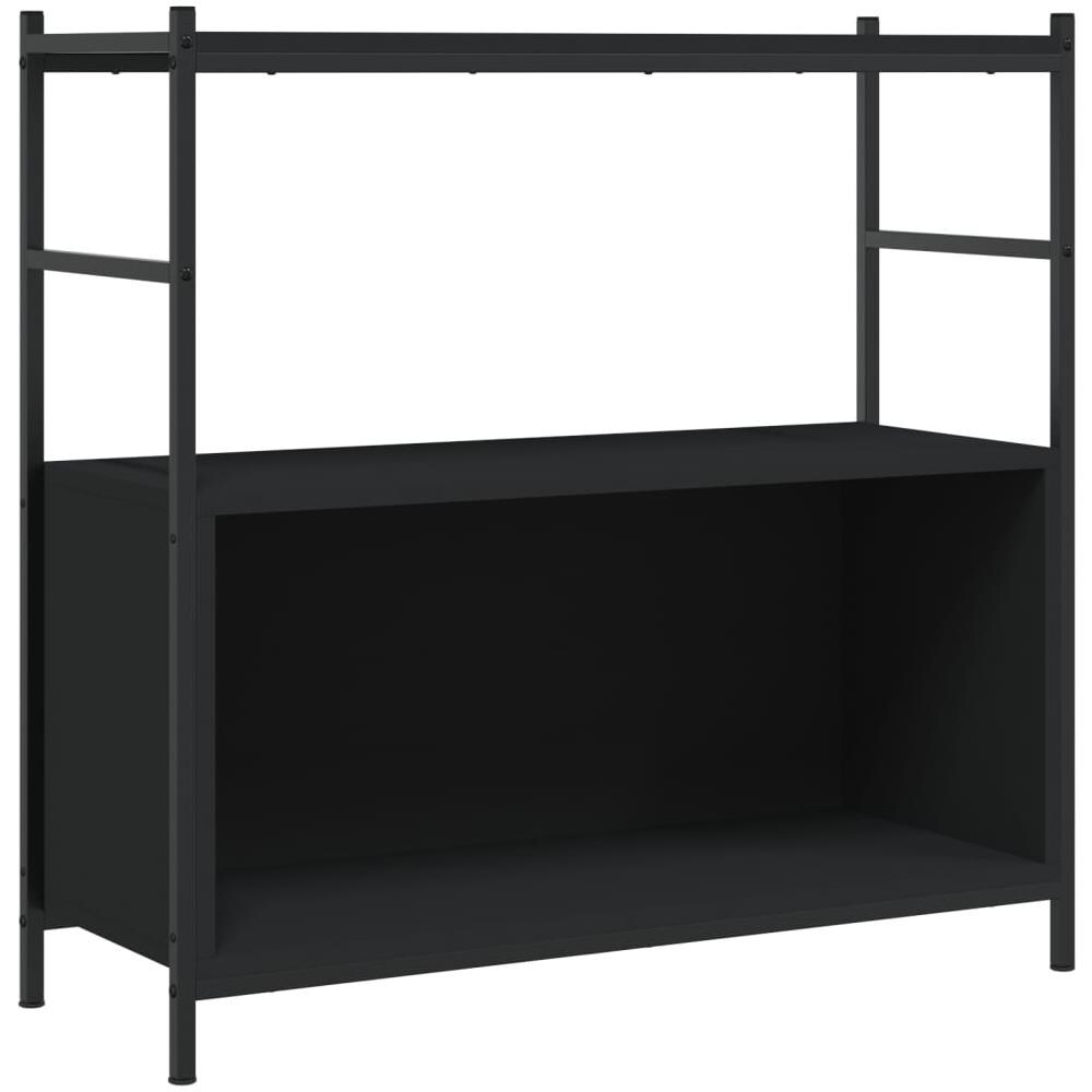 Libreria Nera 80x30x78,5 Cm In Legno Multistrato E Ferro - Foto 2