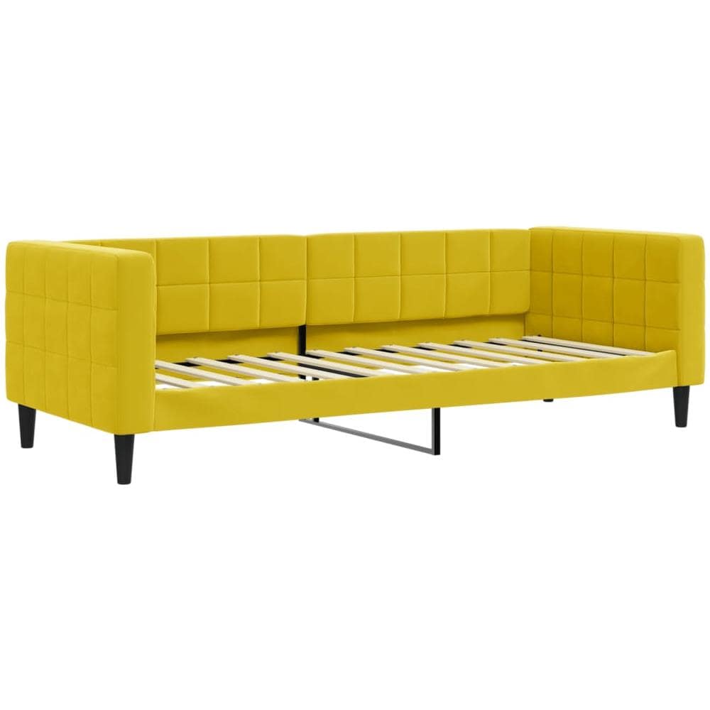 Letto Da Giorno Giallo 80x200 Cm In Velluto - Foto 1