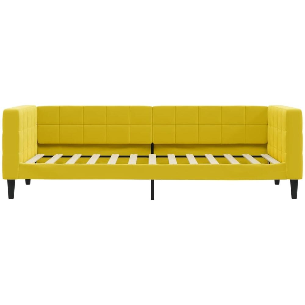 Letto Da Giorno Giallo 80x200 Cm In Velluto - Foto 2