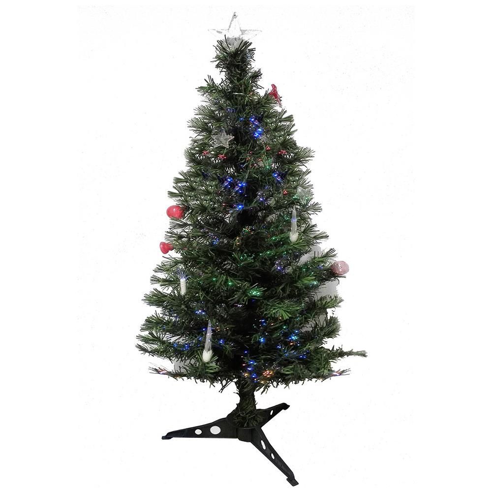 Albero Di Natale Con Led Colorati In Fibra Ottica Altezza 100cm - Foto 1