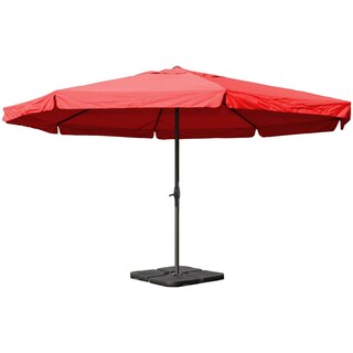 Ombrellone Gigante Merano II ø 500cm In Rosso – Con Base Modulare Inclusa, Ideale Per Spiaggia, Giardino E Mercati