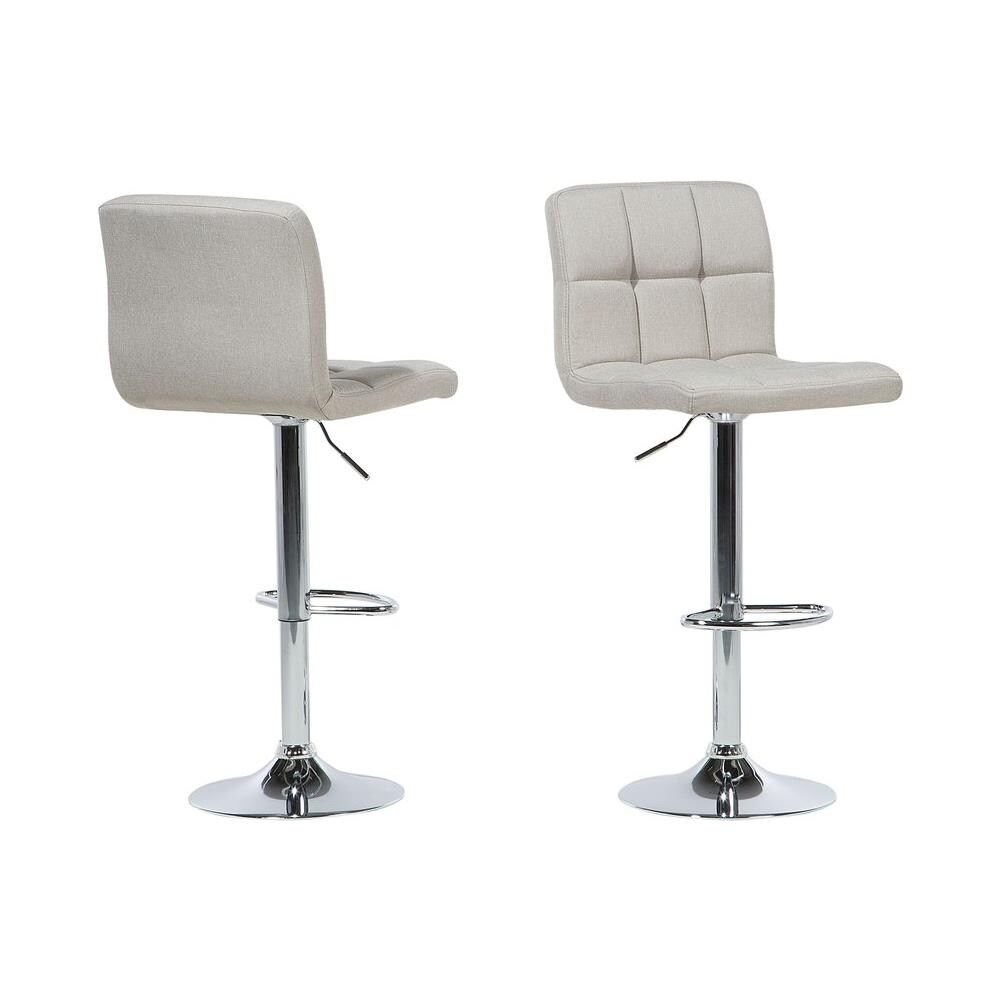 Set Di 2 Sgabelli Da Bar In Tessuto Beige Marion - Foto 1