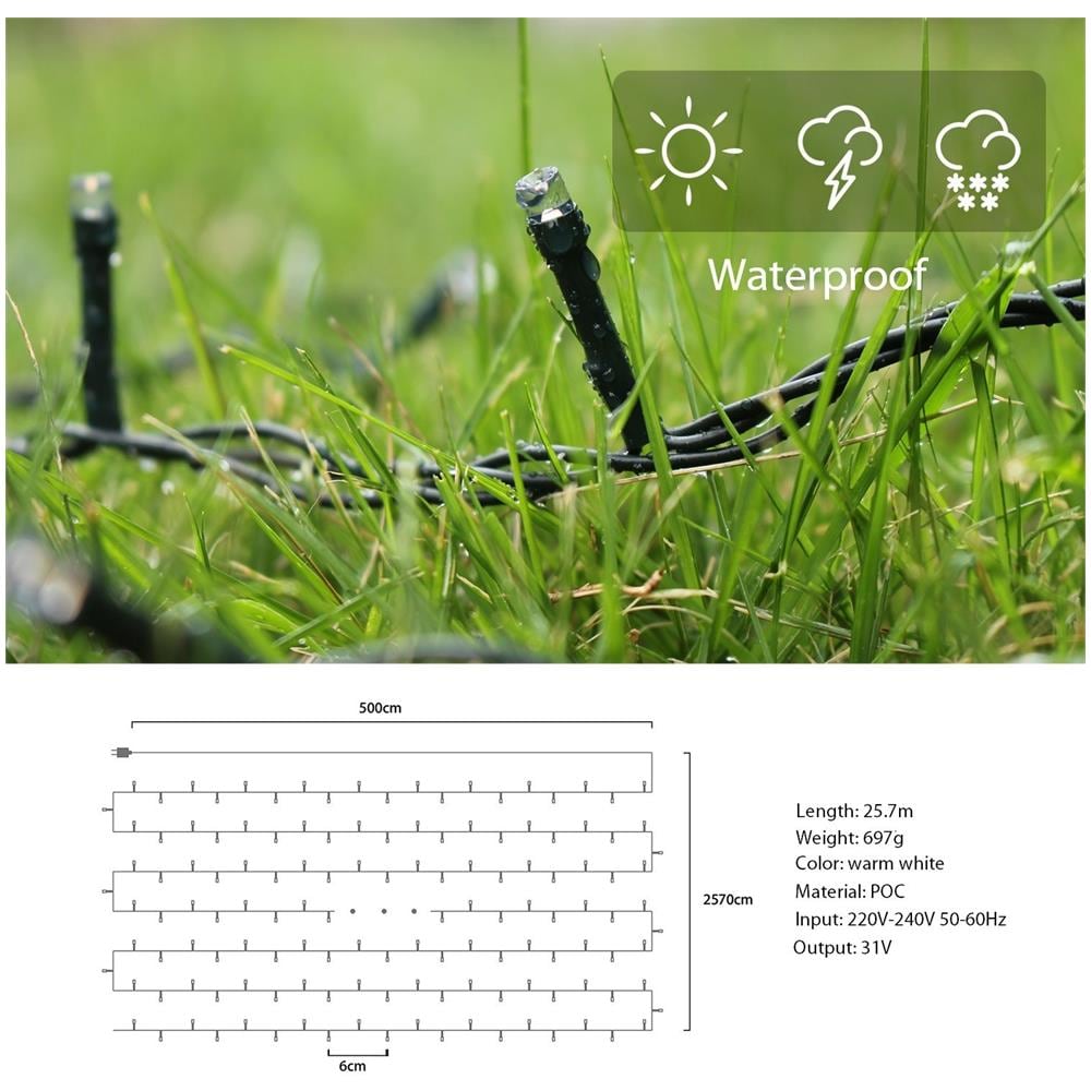 Led Stringa 25.7m 360 Leds Led Catena Luminosa Natale Per Balcone - Foto 2