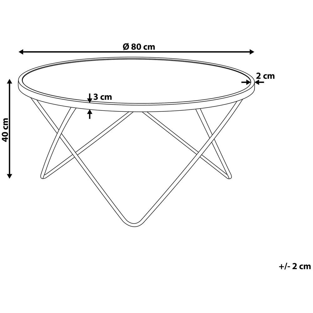 Tavolino Da Caffè Nero Con Gambe Color Oro Meridian Ii - Foto 2