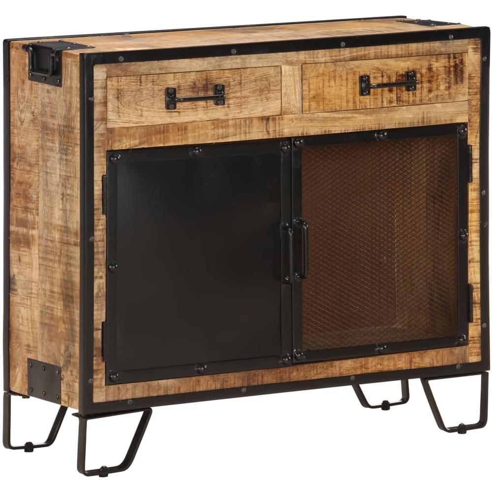 Credenza 80x31x71 Cm In Legno Massello Di Mango Grezzo - Foto 15