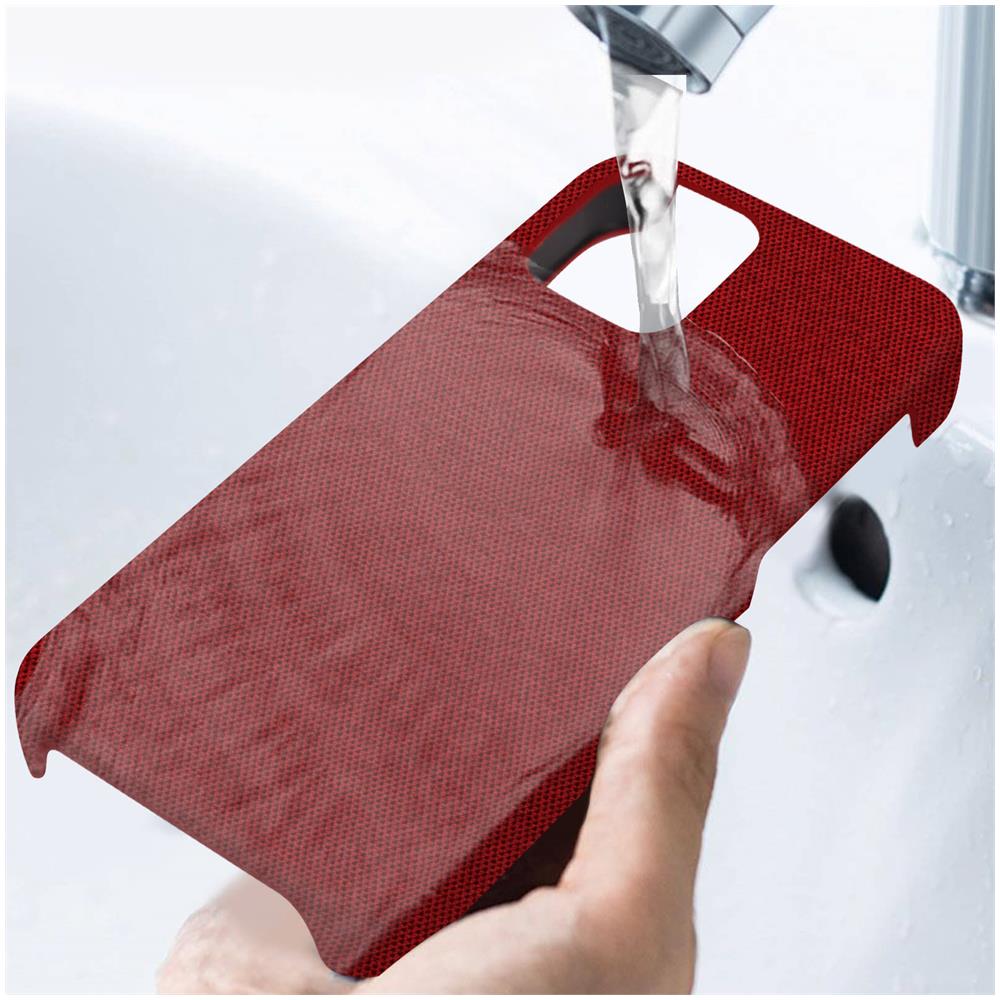 Cover Iphone 12 / 12 Pro Rivestimento Tessuto Lavabile Bumper Silicone - Rosso - Foto 5