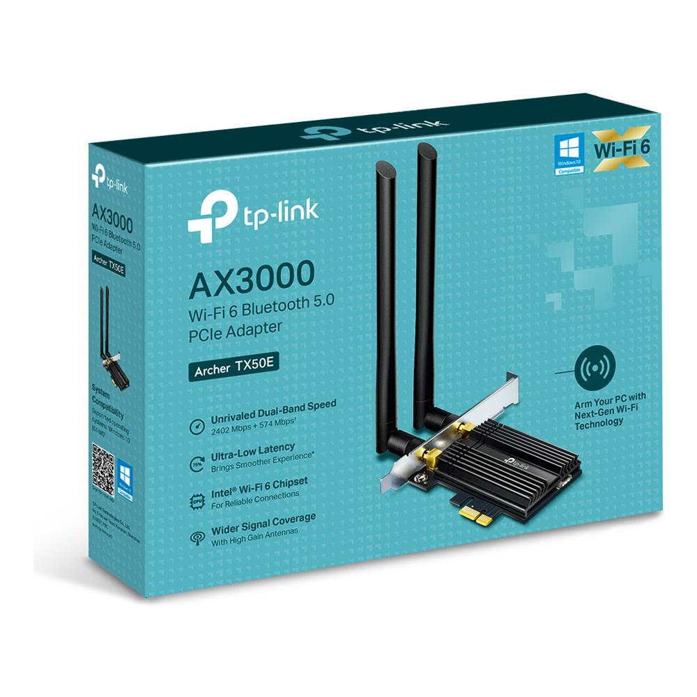 Scheda di Rete Archer TX50E Wi-Fi 6 AX3000 e Bluetooth 5.0 con Adattatore PCIe - Nero / Metallico - Foto 2