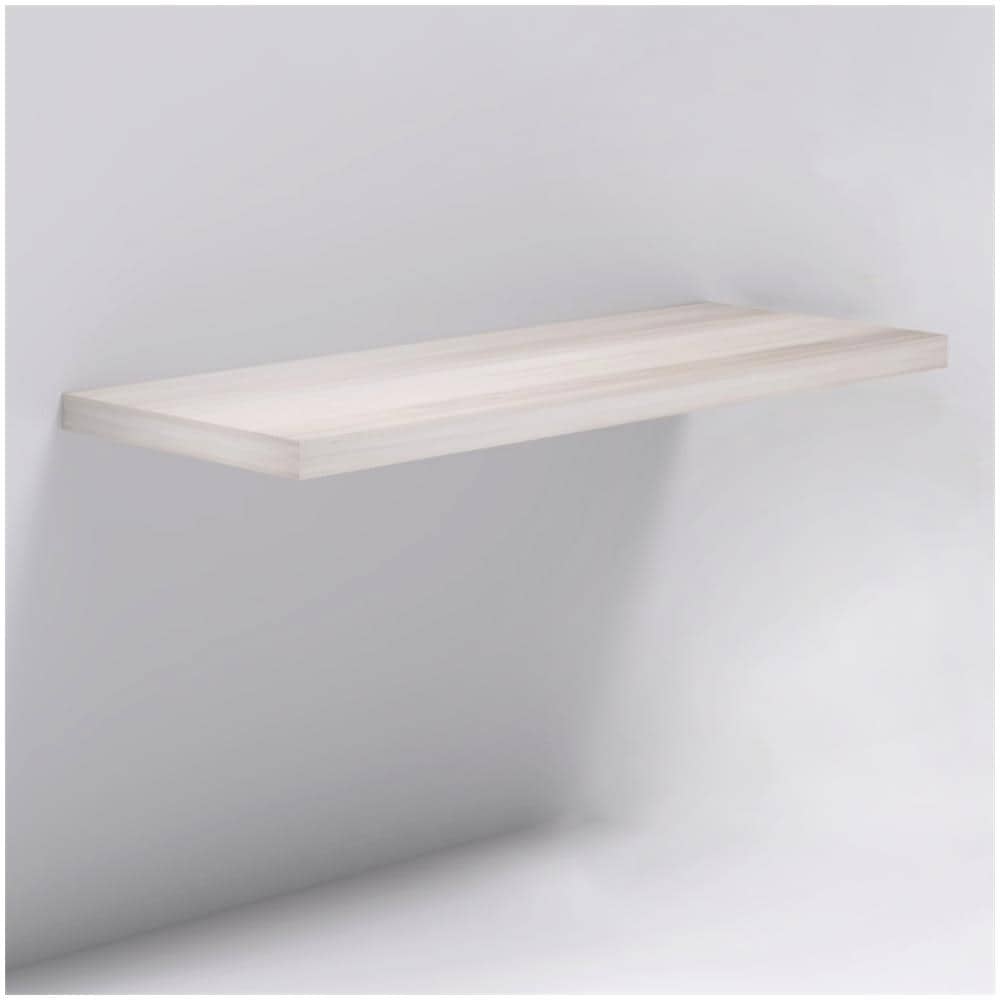 Mensolone In Laminato Sospeso Per Lavabi Da Appoggio Arredo Bagno Made In Italy *** Finitura- : Larice Bianco, Misure : L98xp50xh5 Cm - Foto 2