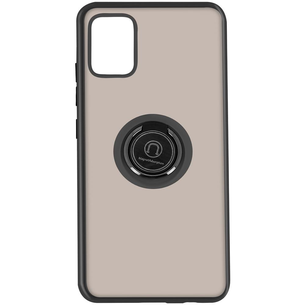 Cover Samsung Galaxy A51 Bimateriale Anello In Metallo Funzione Supporto Nero - Foto 1
