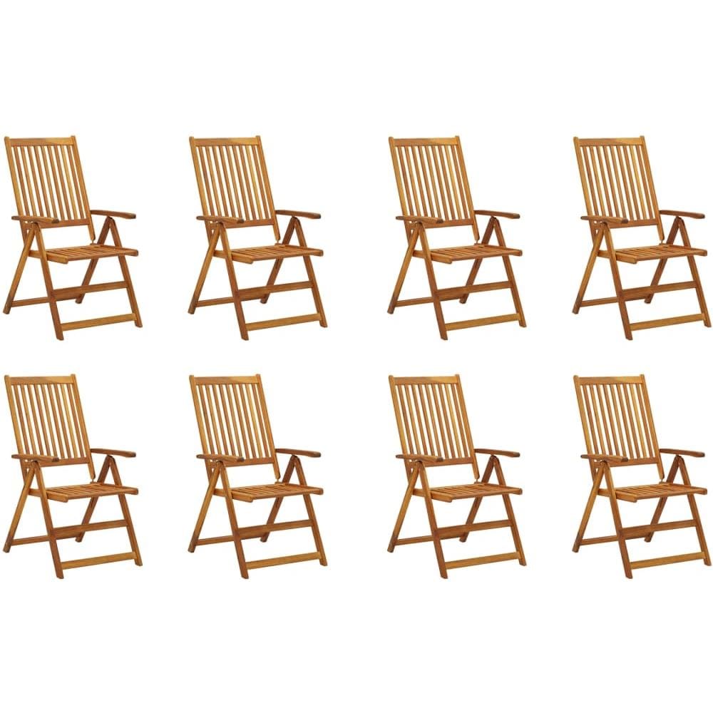 Sedie Da Giardino Pieghevoli 8 Pz In Legno Massello Di Acacia - Foto 1
