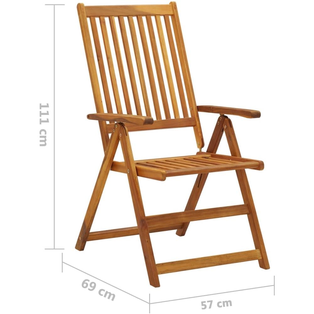 Sedie Da Giardino Pieghevoli 8 Pz In Legno Massello Di Acacia - Foto 4