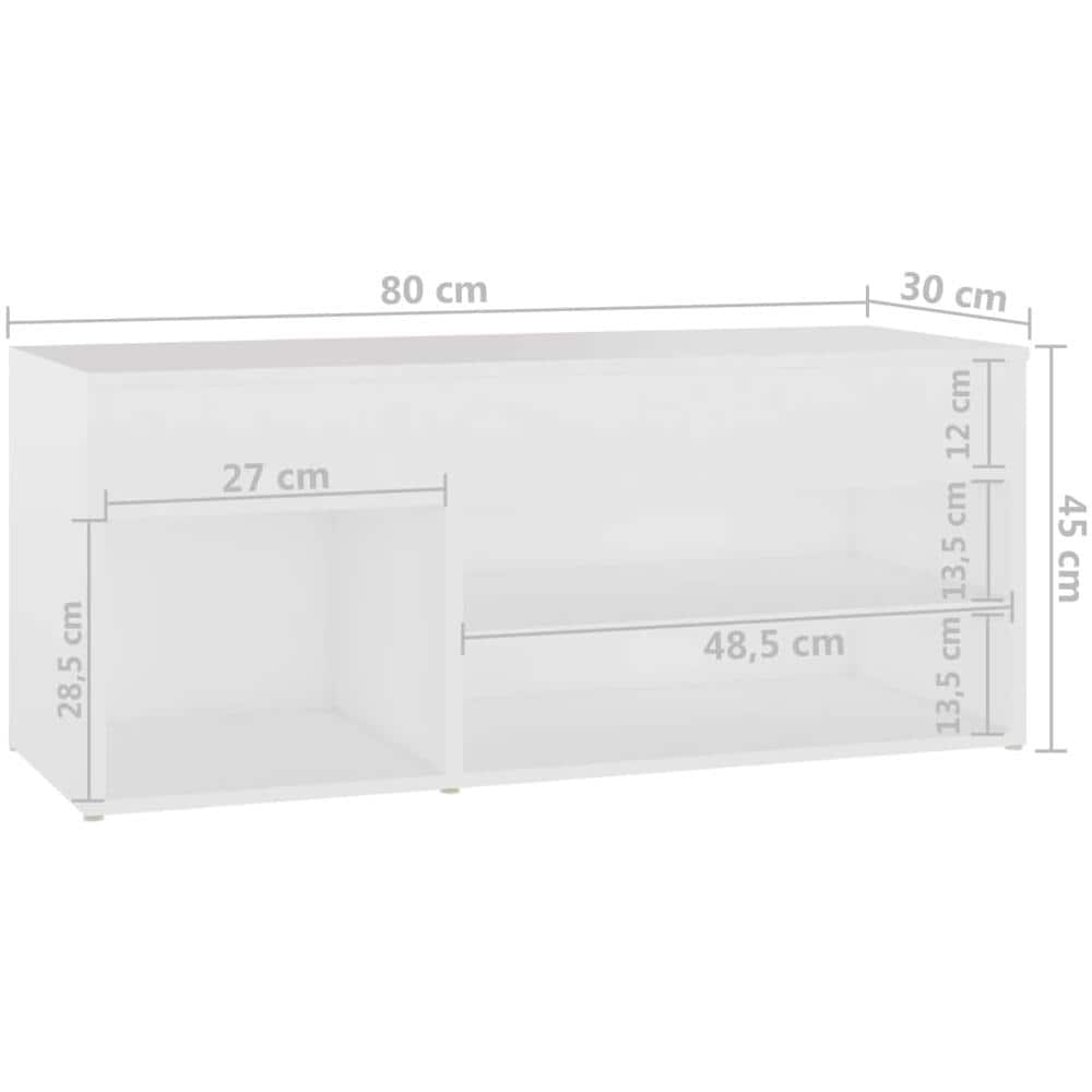Panca Portascarpe Bianco 103x30x54,5 cm in Truciolato - Foto 2