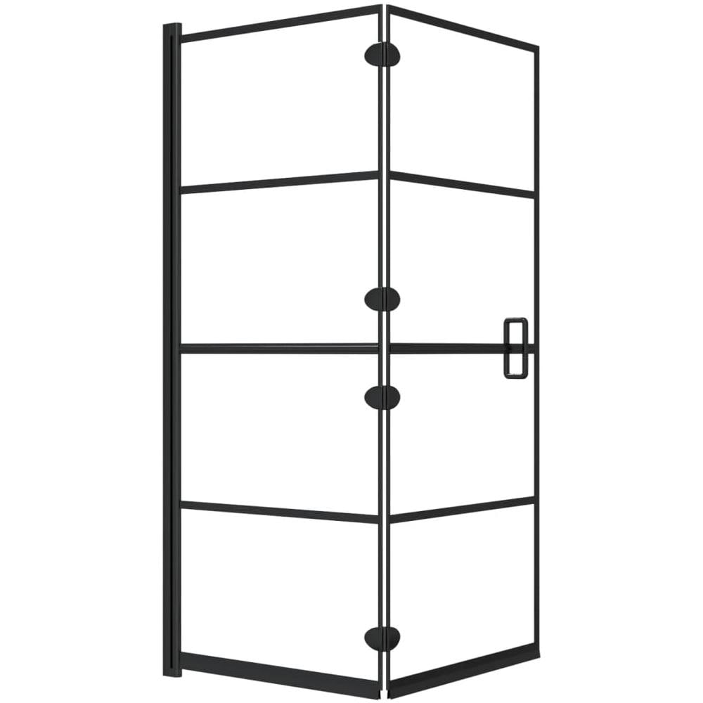 Pannello Doccia Pieghevole In Esg 120x140 Cm Nero - Foto 2