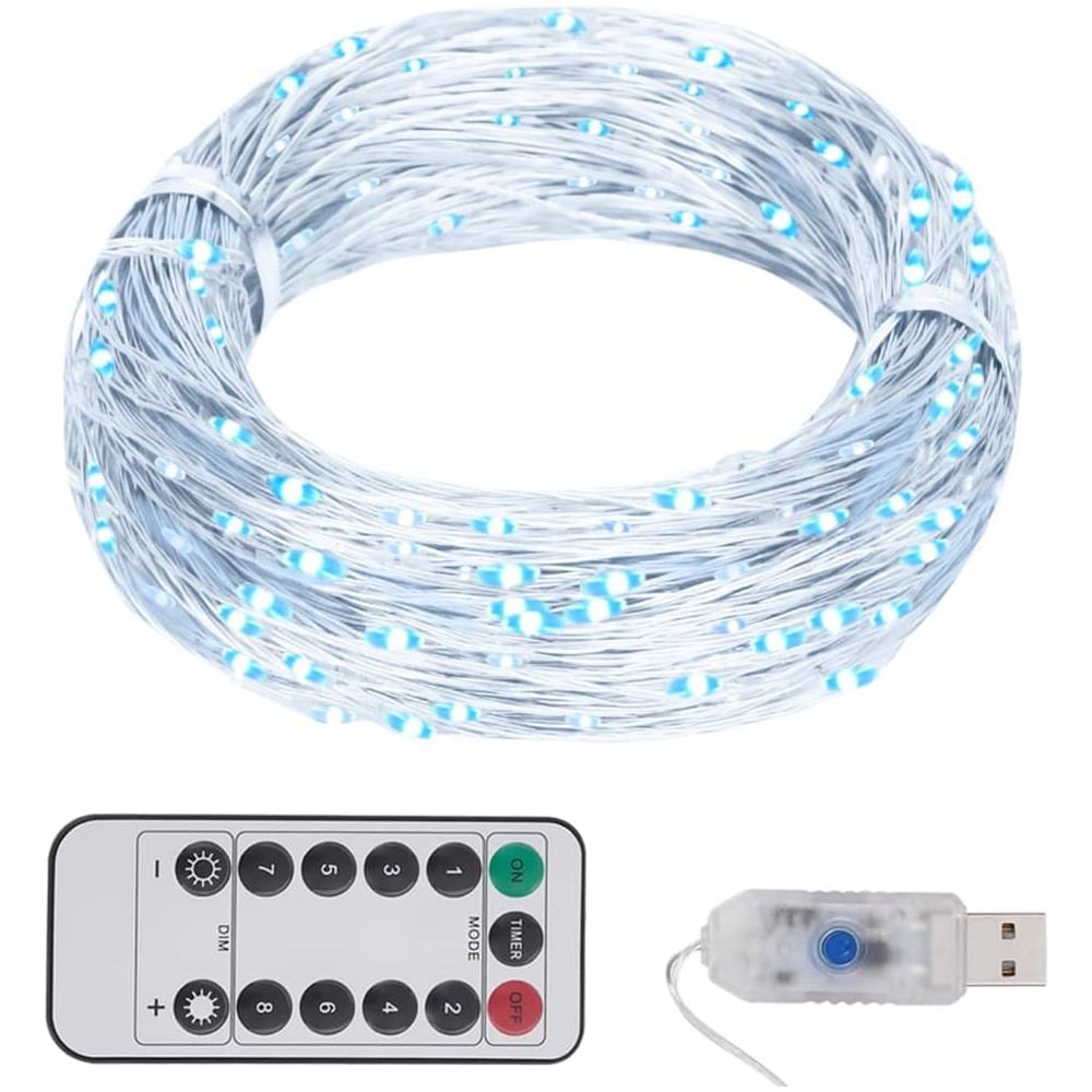 Filo Di Micro Lucine A Led 40m 400 Led Bianco Freddo 8 Funzioni - Foto 1