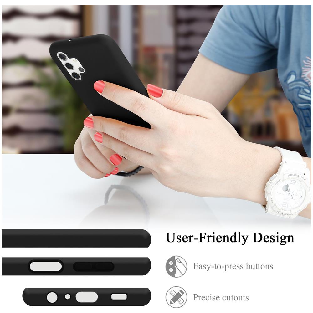 Custodia Compatibile Con Samsung Galaxy A32 5g In Liquid Nero - Coperchio Protettivo In Silicone Tpu Flessibile - Foto 8