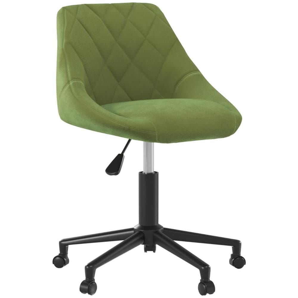 Sedia Da Ufficio Girevole Verde Chiaro In Velluto - Foto 2