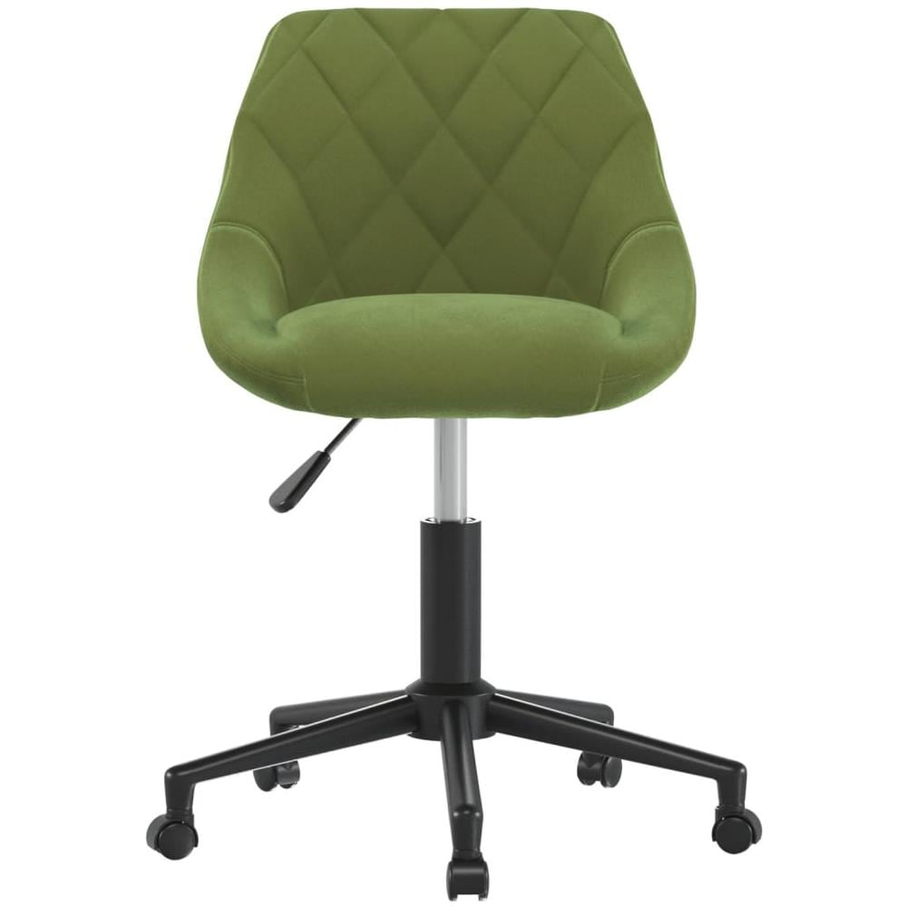 Sedia Da Ufficio Girevole Verde Chiaro In Velluto - Foto 3